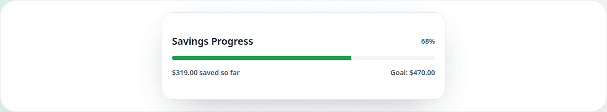 Mahfazaty savings progress screenshot